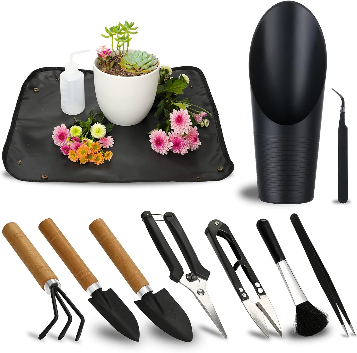 11Pcs Succulent Tools,Mini Garden Tools,Succulent Watering Bottle as Plant Accessories,Succulent Gardending Hand Tools Kit for Seedling Soil,Caring Succulent,Houseplent,Gifts for Woman (No Flowerpot)