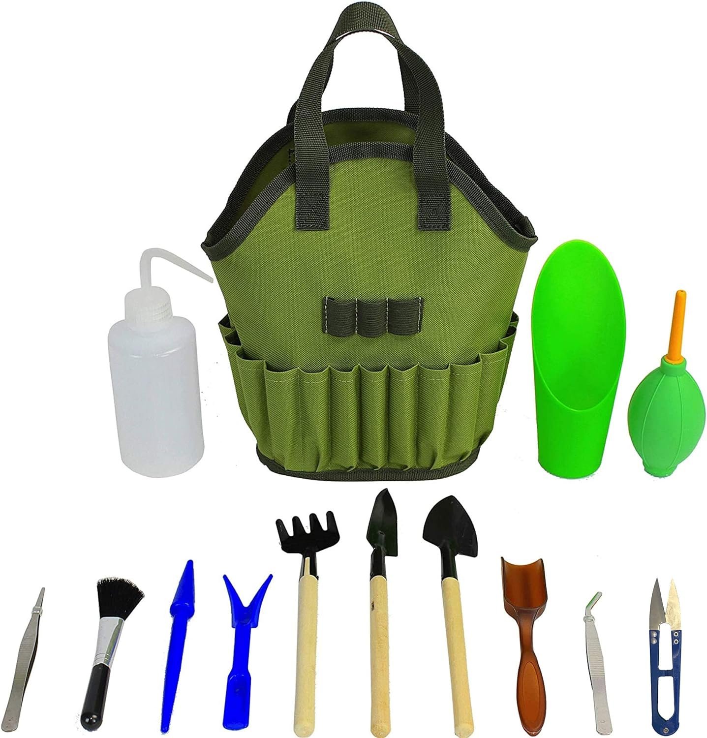 Succulent Kit Organizer Bag Gardening Tool Set | Terrarium Supplies Mini Succulent Garden Tool Kit | Heavy Duty Succulent Bonsai Planter Set Indoor Gardening | Fairy Zen Kit for Soil Fertilizer Seeds