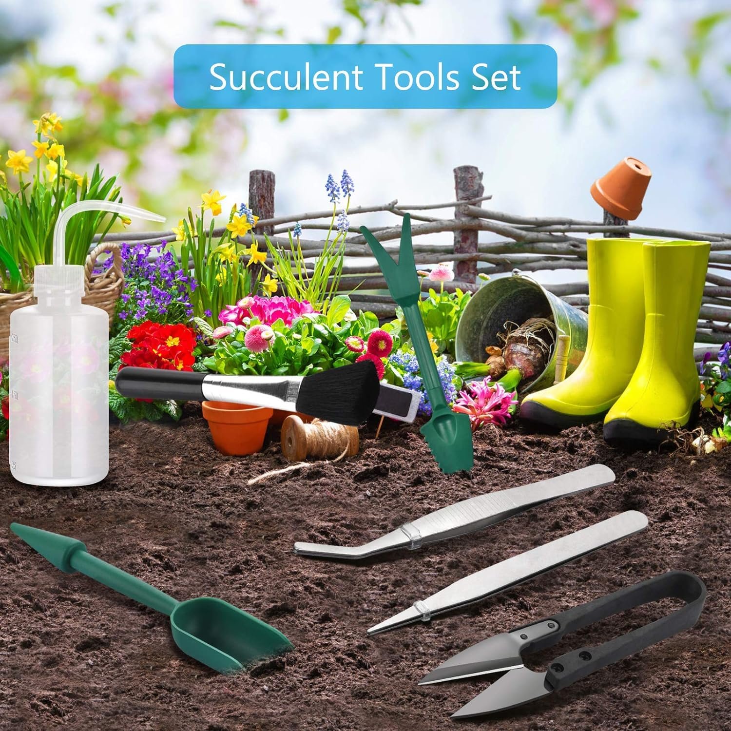 Succulent Tools, Gardening Tools, Succulent Watering Bottle Squirt Botttle for Indoor Plants, Bonsai Tools Terrarium Kit, Plant Spray Bottle,Garden Succulent Kit Transplant Tool Set for Seedling Soil