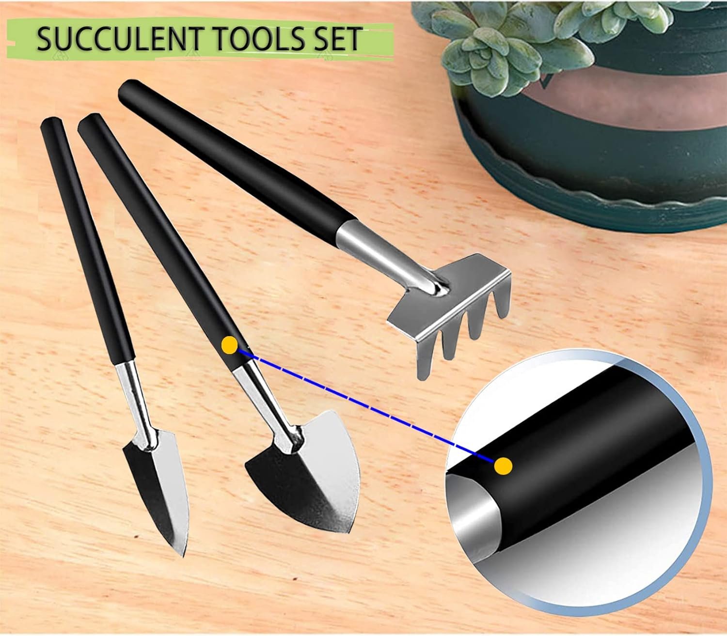 Wobodan 12 Pcs Succulent Tools Set Mini Transplanting Garden Tools Kit for Indoor Gardening Flower Pot Cactus Care