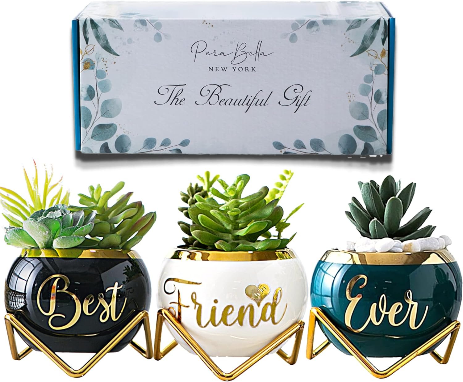 Best Friend Birthday Gifts for Women Unique | Gifts for Best Friends Women | Best Friend Birthday Gifts for Women | Birthday Gifts for Best Friend | Cute Sister Gifts from Sister,3 Pcs Succulent Pots