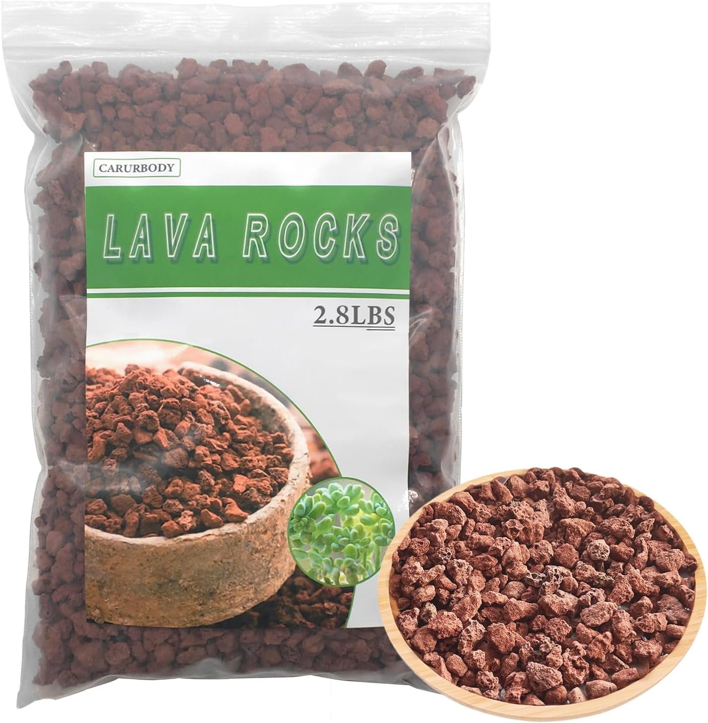 CARURBODY Red Lava Rocks for Plants -100% Pure Volcanic Rock No Dyes or Chemicals-Best Lava Stones Top Dressing for Cacti Succulents Plants,Bonsai