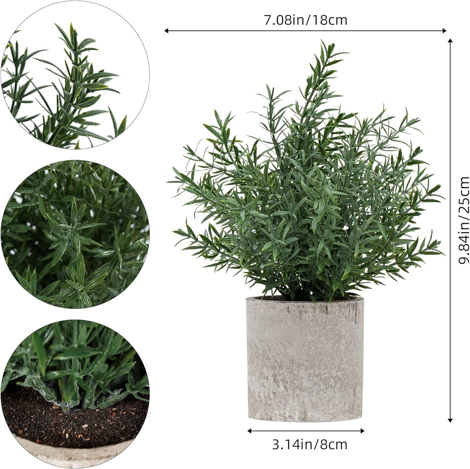 Coferset 2 Pack Small Fake Plants Eucalyptus Potted Artificial Plants for Shelf Desk Home Bathroom Farmhouse Room Coffee Table Decor (Sage Green)