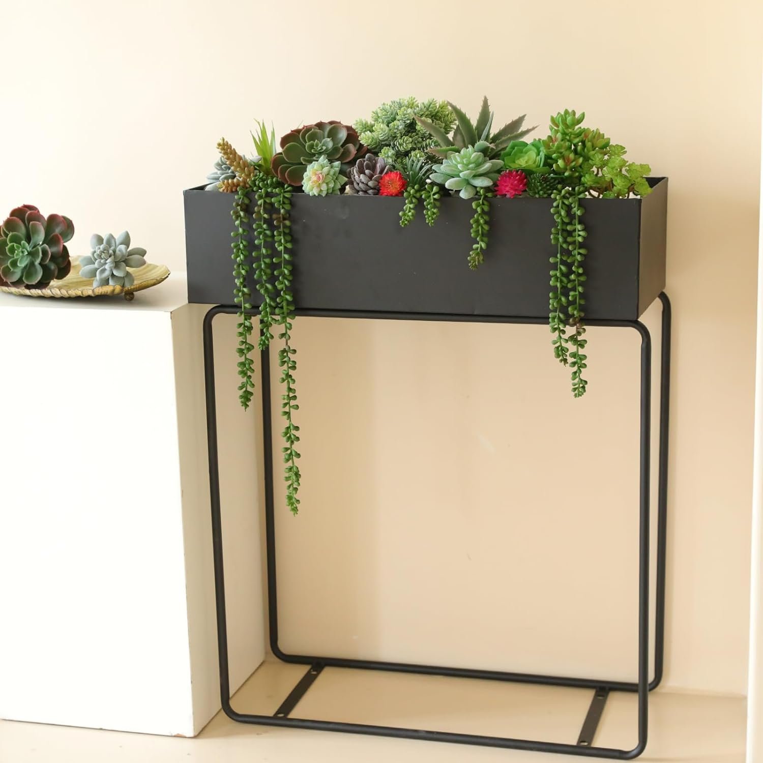 dallisten 6 Pcs Artificial Succulents Hanging Plants, Fake String of Pearls Greenery Plants,Decoration for Wall, Home,Garden,Indoor and Outdoor