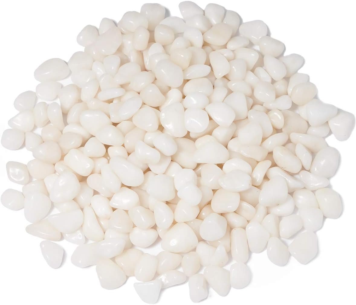 GASPRO 5lb Pebbles for Indoor Plants, Vases, Succulent, 3/8 Small Decorative White Rocks, High Polished