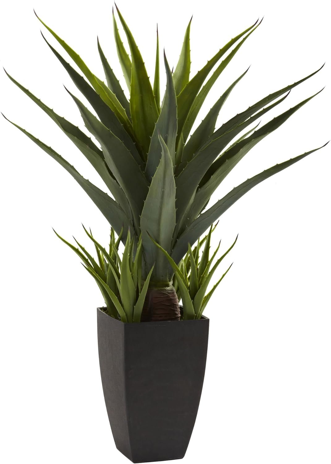 Nearly Natural 30in. Agave Artificial Plant with Black Planter, Green