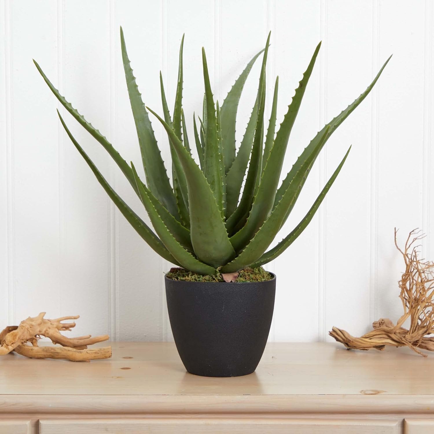 Nearly Natural Aloe Artificial Silk Plants Green