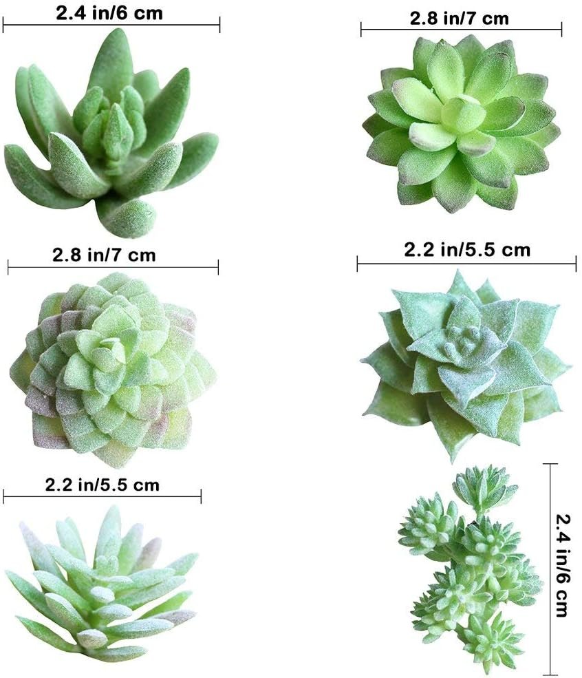 Supla 11 Pcs Mini Artificial Succulents Picks Unpotted Faux Succulent Assortment in Flocked Green in Different Type Different Size Succulents Echeveria Agave Floral Arrangement Mother Day s Gift